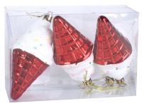 Миниатюра: Елочное украшение Мороженое 4,5*9,5см 3 штуки