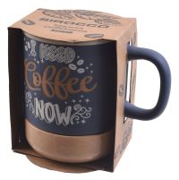 Миниатюра: Кружка 420мл CoffeeMania синяя с подставкой