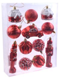 Миниатюра: Елочное украшение Шар+игрушки 12шт
