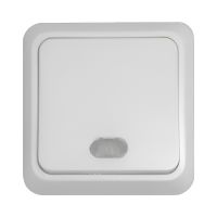 Миниатюра: Выключатель о/у 1 клавиша с подсветкой Прогресс Fit белый @