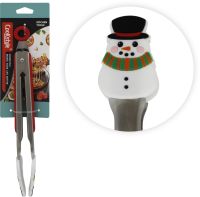 Миниатюра: Щипцы кулинарные (кухонные) силикон 25,5см, нерж. ручки Снеговик