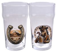 Миниатюра: Бокал для пива 570мл стекло Пейл-эль Лошадь и подкова Символ года 2026 @ (12)