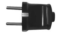 Миниатюра: Вилка штепсельная пласт. прямая б/з Прогресс черная @