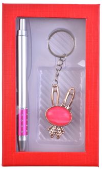 Миниатюра: Набор подарочный 2в1 Зайчик (ручка+брелок) Р-13 Кбр485