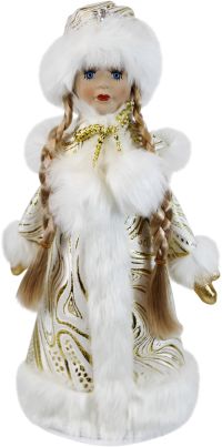 Миниатюра: Снегурочка 38см Молочный+золото