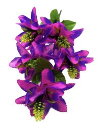 Миниатюра: Цветы искусственные Букет Лилия 5гол. 42см розовая+фиолетовая 48-5 @
