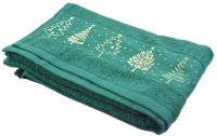Миниатюра: Полотенце махровое 70*130см Елки 360гр/м2 зеленый