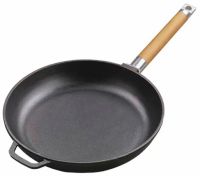 Миниатюра: Сковорода чугун 220мм, без крышки, съемная дер. ручка индукция Гардарика (8)