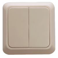 Миниатюра: Выключатель о/у 2 клавиши без подсветки Прогресс Fit бежевый @