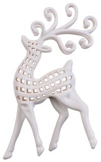 Миниатюра: Новогоднее украшение Олень 13см, белый