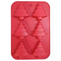Миниатюра: Форма для выпечки силикон (25*17,5*3см) Елочки красная