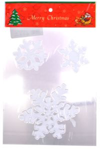Миниатюра: Наклейки Снежинки 3шт 200*290мм Цвет: белый
