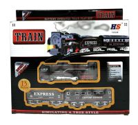 Миниатюра: Железная дорога (на батар.) Паровоз+ 2 вагона 25*20см