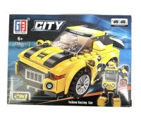 Миниатюра: Конструктор City 2в1 Трансформер желтая спортивная машина 118дет. 21*15,5 коробка  123-442