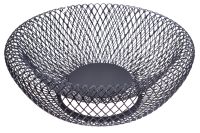 Миниатюра: Ваза для фруктов (фруктовница) мет. 20,5*20,5*8,5см черная