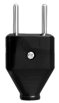 Миниатюра: Вилка штепсельная пласт. прямая б/з Прогресс mini черная @