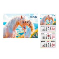 Миниатюра: Календарь кварт. 2026г. КВ Символ года300*690мм курсор,уф-лак