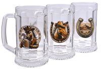 Миниатюра: Кружка для пива 500мл стекло Символ года 2026 Ладья Лошадь и подкова (8)@