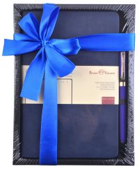Миниатюра: Набор подарочный (ежедневник н/д А5 BV кож.зам.Megapolis Classic тёмн.-синий+ручка ) 3-787/06-2