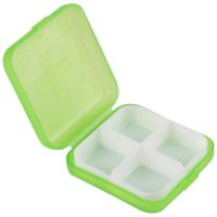 Миниатюра: Бокс для таблеток (таблетница) пласт. 6,8*6,8*2,6см, 4 секции, цвет микс