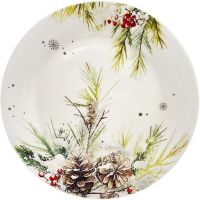 Миниатюра: Тарелка плоская 20,5см Еловая сказка фарфор