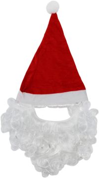 Миниатюра: Колпак Новогодний красный с бородой