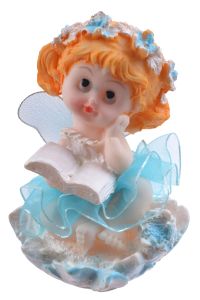 Миниатюра: Сувенир Ангелочек с книжкой на цветке 6,5см@
