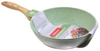 Миниатюра: Сковорода ал. 240мм, глубокая, ручка под дерево, а/п, индукция Green harmony зеленый гранит (6)