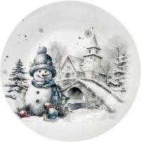 Миниатюра: Тарелка плоская 20,5см Зимняя усадьба фарфор