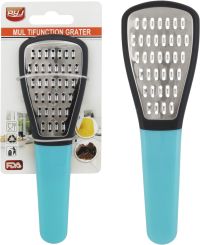 Миниатюра: Терка нерж. 15*4,8см, плоская, пласт. ручка цвет микс