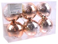 Миниатюра: Елочное украшение Шар 8см 6шт Шампань