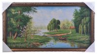 Миниатюра: Картина гобелен 30*60см Ива у реки@