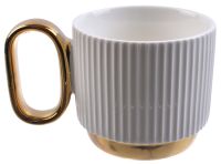 Миниатюра: Кружка 220мл Белая золото фарфор
