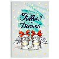 Миниатюра: Записная книжка для девочек ФЕНИКС А5 48л. Романтика тв.обл.,глянц.лам.,фольга