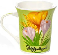 Миниатюра: Кружка 310мл Крокусы фарфор