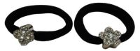 Миниатюра: Резинка для волос черная Фигурки стразы MIX
