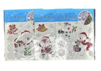 Миниатюра: Наклейки на стекло 16,5*21,5см новогодние объемн.3DНовогод.фигурки @