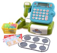 Миниатюра: Кассовый аппарат (на батар.) + продукты + аксессуары 24*16см коробка KDL888-53