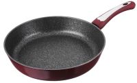 Миниатюра: Сковорода ал. 280мм, пласт. ручка, а/п, индукция SATOSHI Ла Мери бордовая (4)