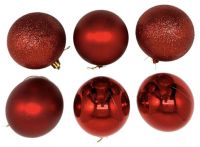 Миниатюра: Елочное украшение Шар 6см 6шт Красный 9185-1@
