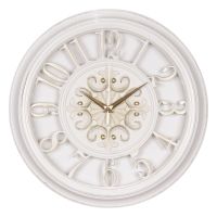 Миниатюра: Часы настенные 35см, круг,корпус белый+золото, Античность, Рубин