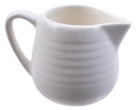 Миниатюра: Молочник фарфор 100мл белый рельеф