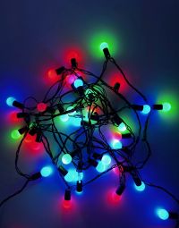 Миниатюра: Гирлянда светодиодная 5,5м Шарики матовые Разноцв.40 лампочек GSH-14*7*9-3