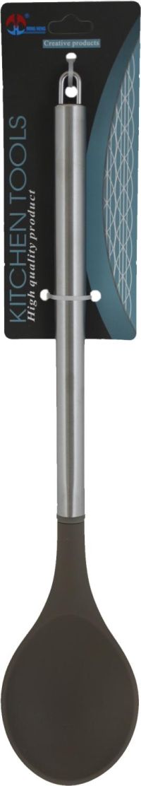 Миниатюра: Ложка кулинарная силикон 33,5см, нерж. ручка