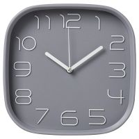 Миниатюра: Часы настенные 25*25см, квадрат, серый, Классика, Рубин