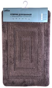 Миниатюра: Коврик для ванной комнаты микрофибра 50*80см, длинный ворс, резиновая основа, 3 цвета