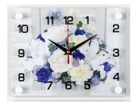 Миниатюра: Часы настенные стекло 20*26см Букет (10)