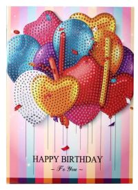 Миниатюра: Мозаика алмазная-открытка ПГС Шарики 13*18см