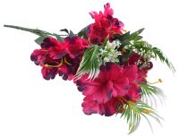 Миниатюра: Цветы искусственные Букет Гибискус 9гол. 52см пурпурный+черный 24-G9-1@