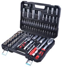 Миниатюра: Набор инструментов 94пр (головки, биты, трещотки, рукоятка, карданы, адаптеры) в кейсе GREPP